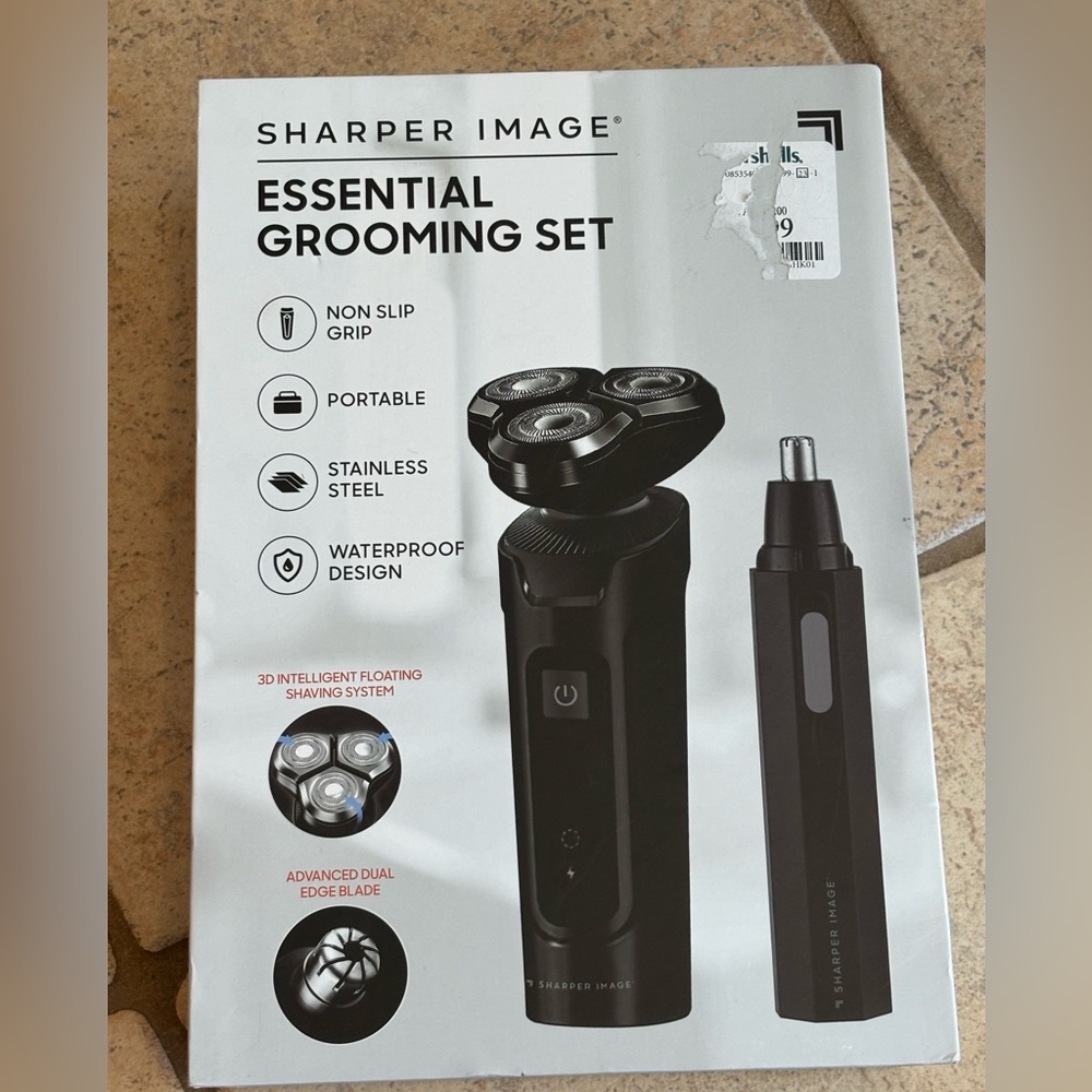 Sharper Image Black and Silver Mens Grooming Set New